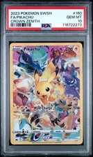 2023 POKEMON SWORD & SHIELD CROWN ZENITH #160 FULL ART/PIKACHU PSA 10 - Image 2