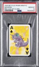 1999 BICYCLE POKEMON MINI PLAYING CARDS RED DECK ACE OF CLUBS NIDOKING PSA 10 - Image 2