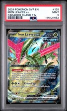 2024 POKEMON SVP EN-SV BLACK STAR PROMO PARADOX CLASH TIN IRON LEAVES EX PSA 9 - Image 2