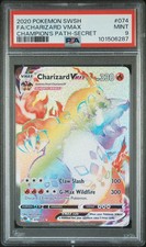 2020 POKEMON SWORD & SHIELD CHAMP'S PATH SECRET FULL ART/CHARIZARD VMAX PSA 9 - Image 2