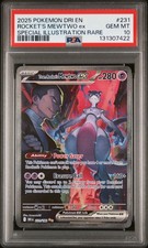 2025 POKEMON DRI EN-DESTINED RIVALS #231 TEAM ROCKET'S MEWTWO EX PSA 10 - Image 2