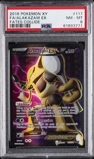 2016 POKEMON XY FATES COLLIDE #117 FULL ART/ALAKAZAM EX PSA 8 - Image 2
