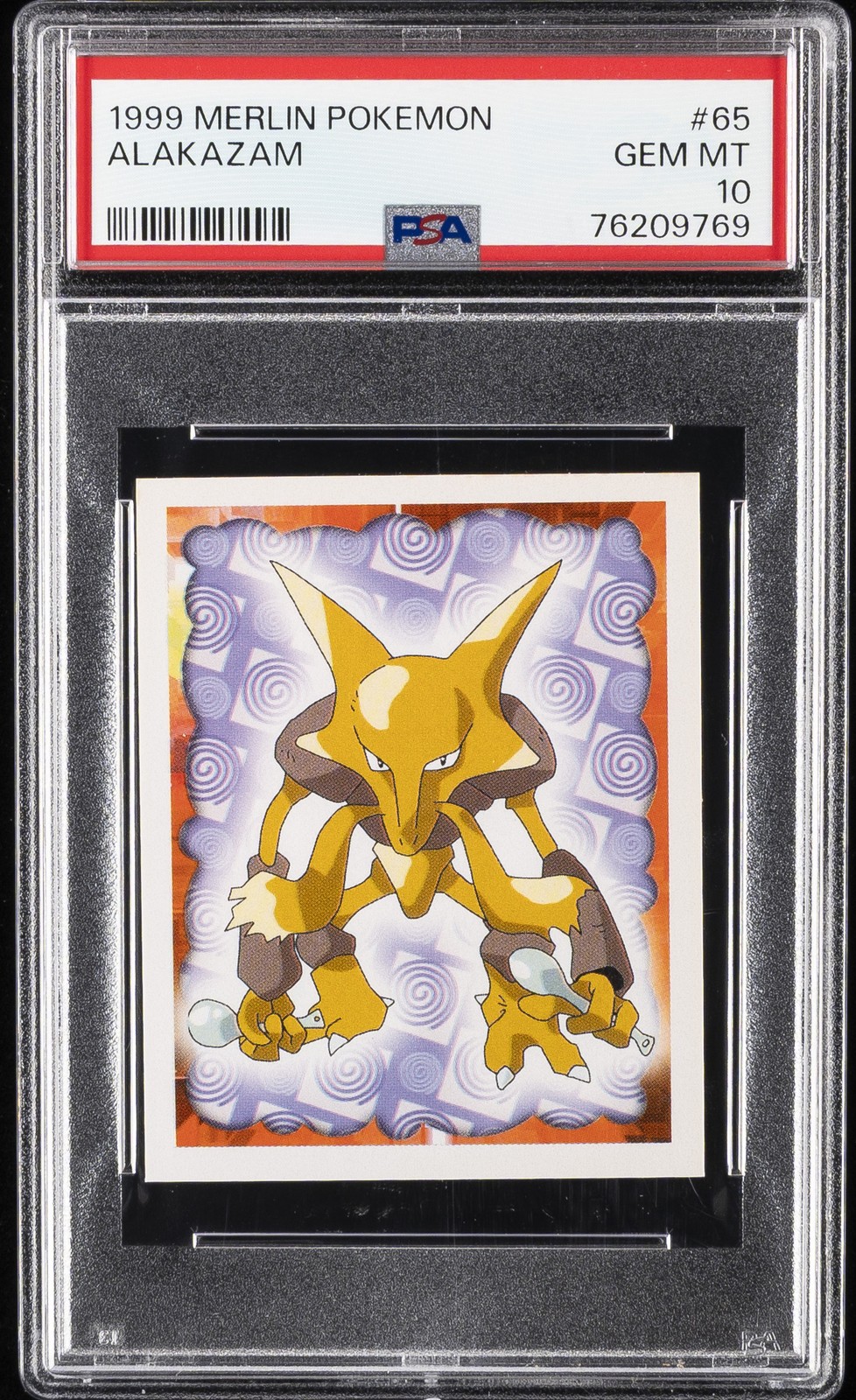 1999 MERLIN POKEMON #65 ALAKAZAM PSA 10 - Image 1
