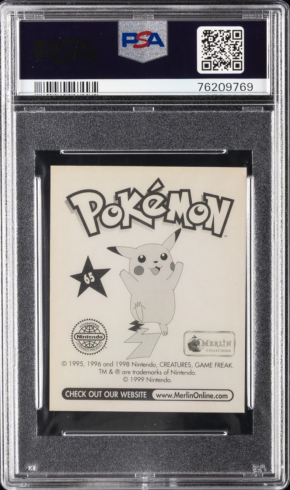 1999 MERLIN POKEMON #65 ALAKAZAM PSA 10 - Image 3