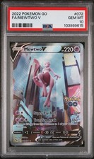 2022 POKEMON GO #072 FULL ART/MEWTWO V PSA 10 - Image 2