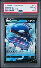 2023 POKEMON SWORD & SHIELD CROWN ZENITH #037 KYOGRE V PSA 8 - Image 2