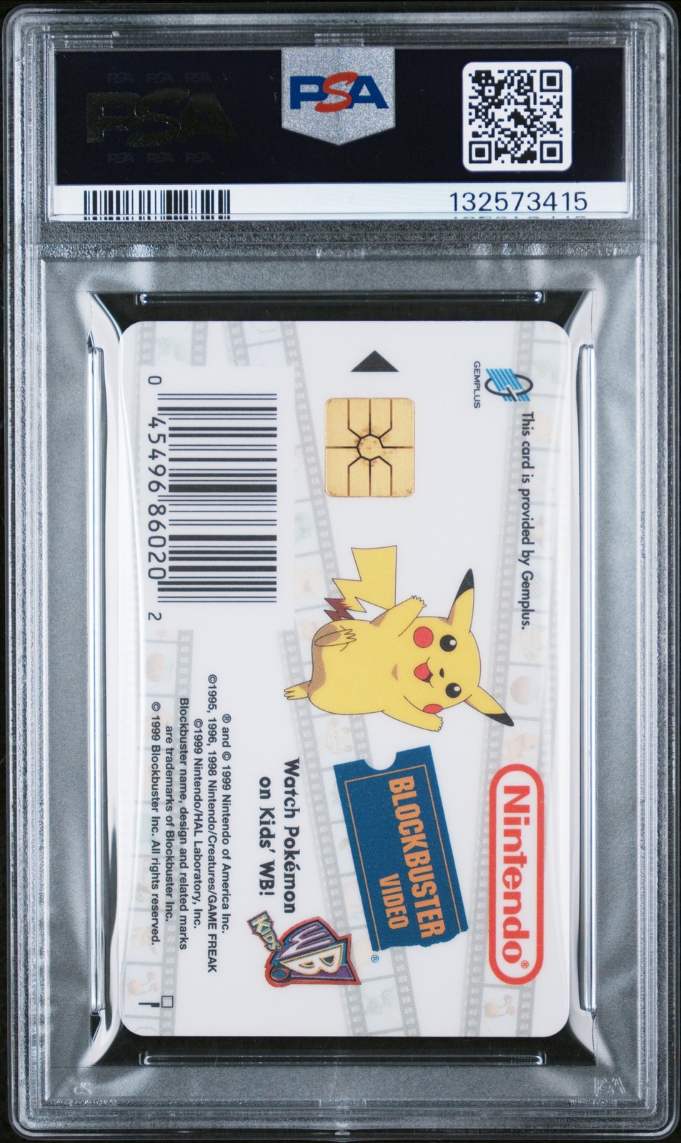 1999 GEMPLUS NINTENDO POKEMON SNAP SMART CARDS BLOCKBUSTER VIDEO PIKACHU PSA 10 - Image 3
