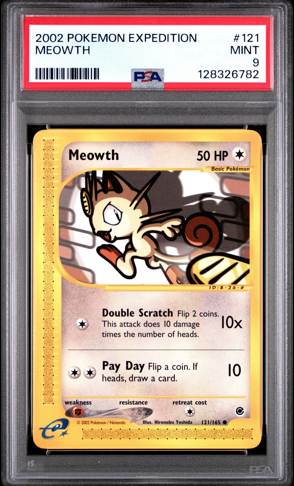 2002 POKEMON EXPEDITION #121 MEOWTH PSA 9 - Image 1