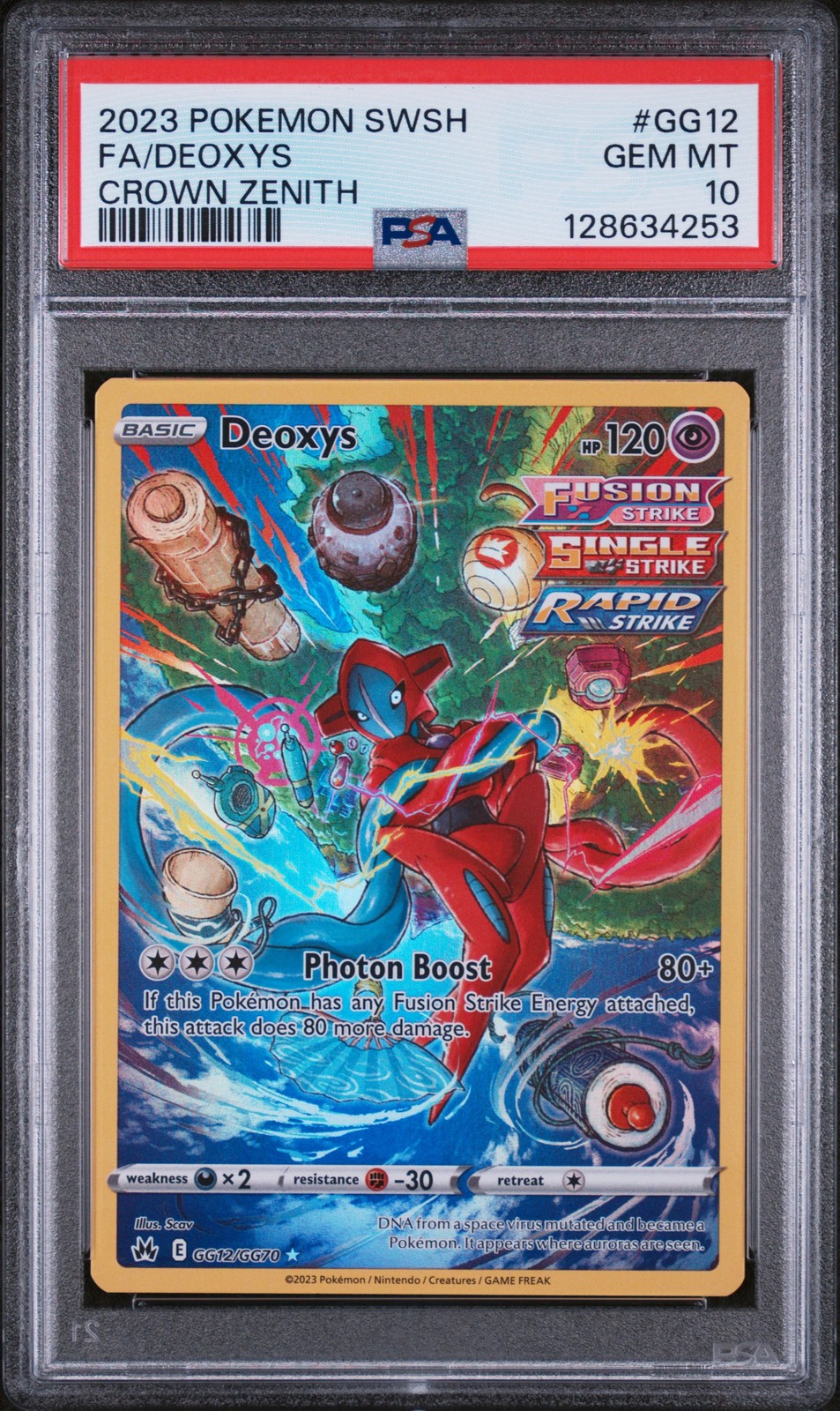 2023 POKEMON SWORD & SHIELD CROWN ZENITH #GG12 FULL ART/DEOXYS PSA 10 - Image 1