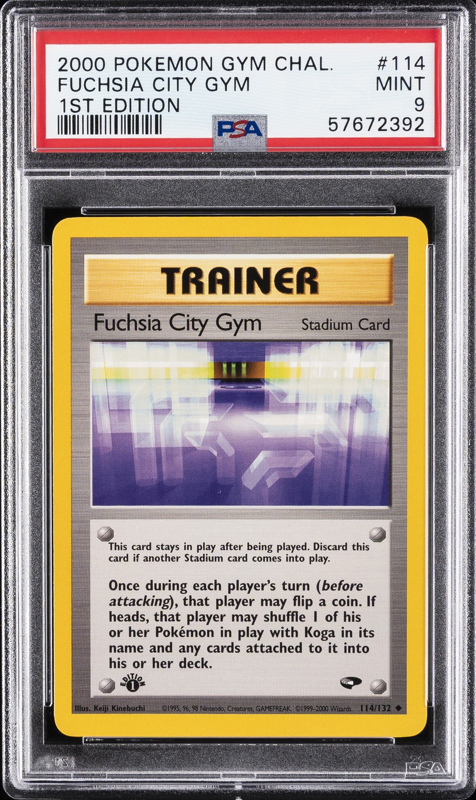 2000 POKEMON GYM CHALLENGE 1ST ED #114 FUCHSIA CITY GYM PSA 9
