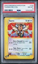 2002 POKEMON EXPEDITION #133 TAUROS-REVERSE FOIL PSA 8 - Image 2