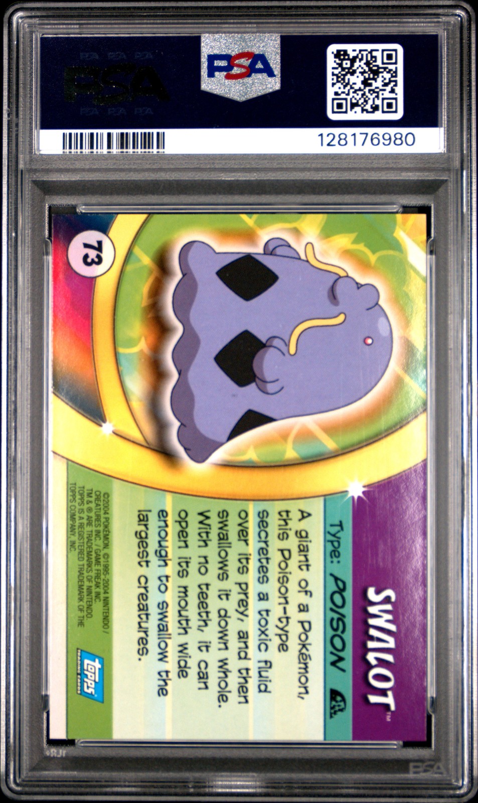 2004 TOPPS POKEMON ADVANCED CHALLENGE FOIL #73 SWALOT PSA 10 - Image 3