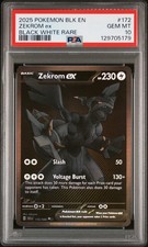 2025 POKEMON BLK EN-BLACK BOLT BLACK WHITE RARE #172 ZEKROM EX PSA 10 - Image 2