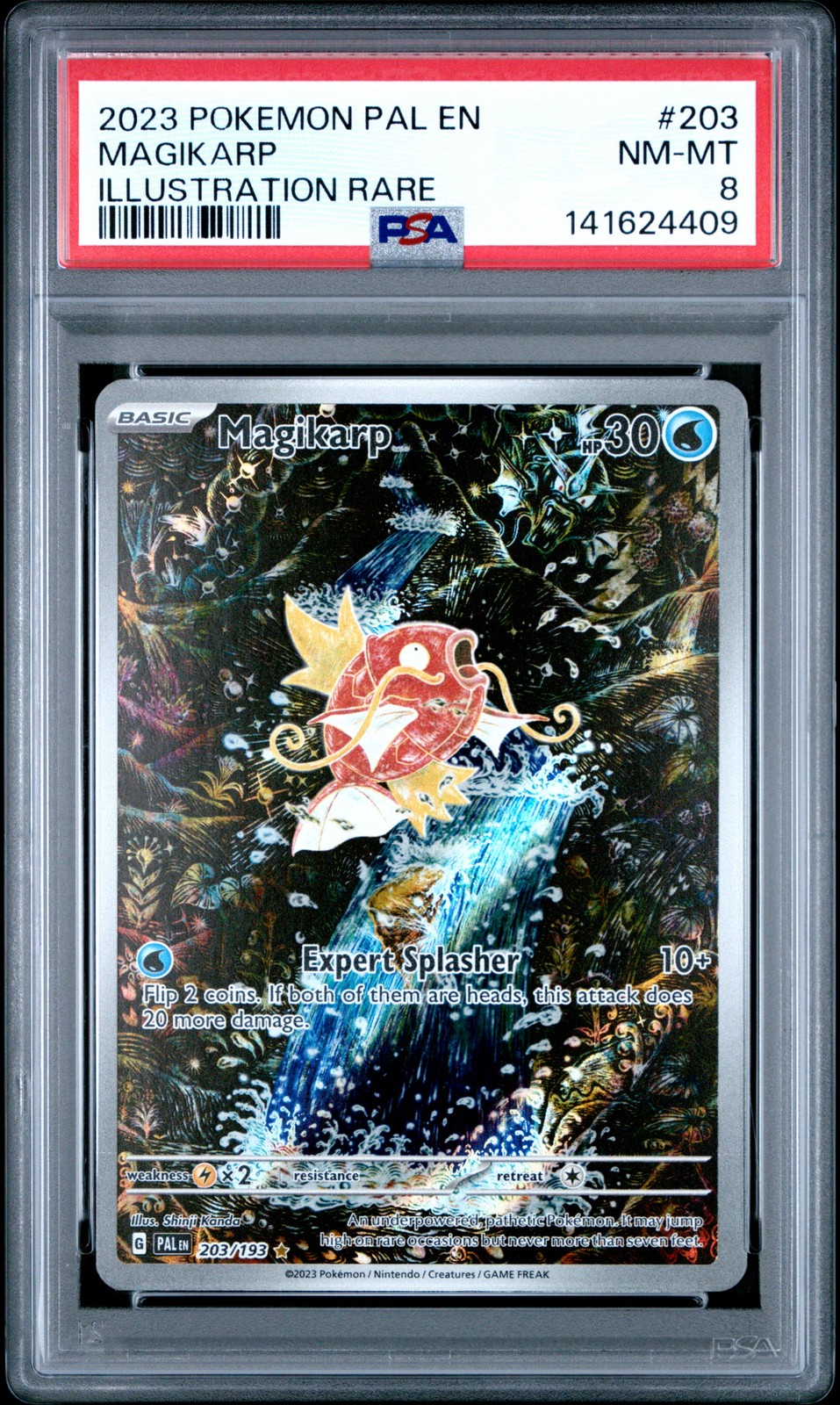 2023 POKEMON PAL EN-PALDEA EVOLVED ILLUSTRATION RARE #203 MAGIKARP PSA 8 - Image 1