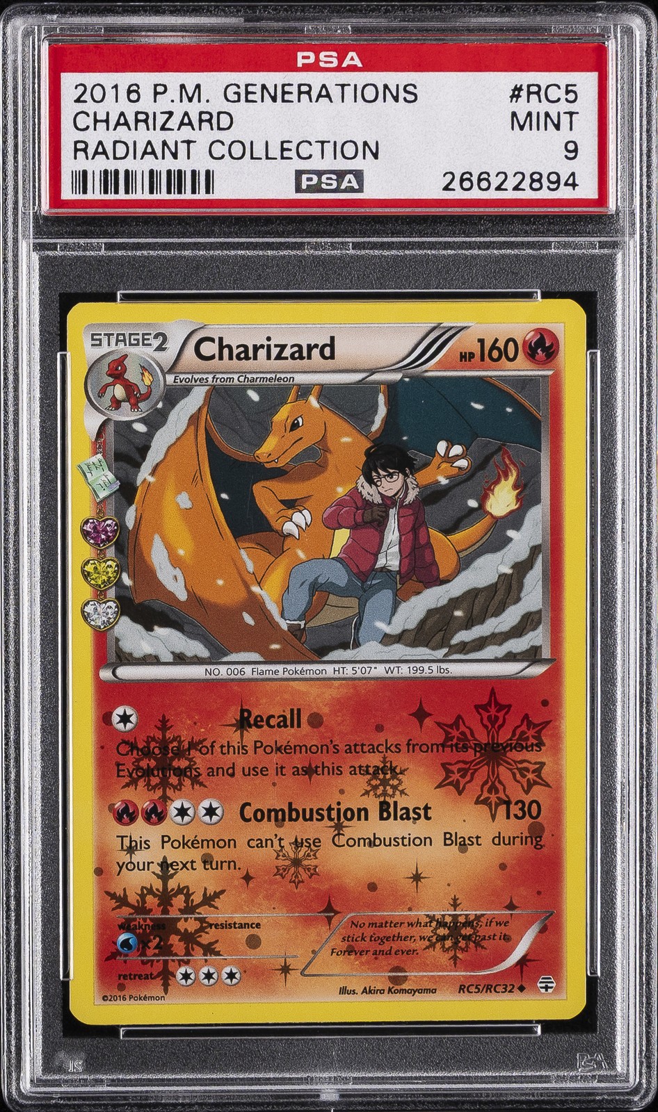 2016 POKEMON XY GENERATIONS RADIANT COLL #RC5 CHARIZARD PSA 9 - Image 1