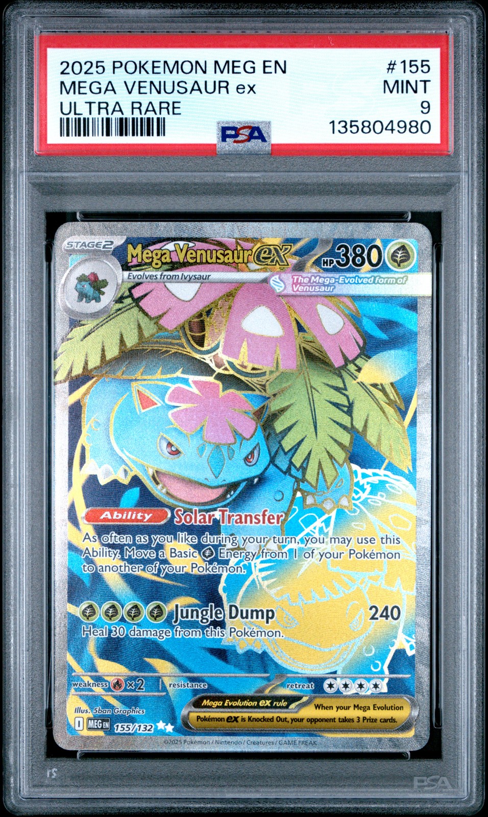 2025 POKEMON MEG EN-MEGA EVOLUTION ULTRA RARE #155 MEGA VENUSAUR EX PSA 9