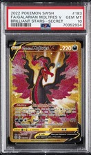 2022 POKEMON SWORD & SHIELD BRILLIANT STARS FULL ART/GALARIAN MOLTRES V PSA 10 - Image 2