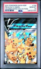 2021 POKEMON SWSH BLACK STAR PROMO CELEBRATIONS COLL #139 PIKACHU V-UNION PSA 10 - Image 2