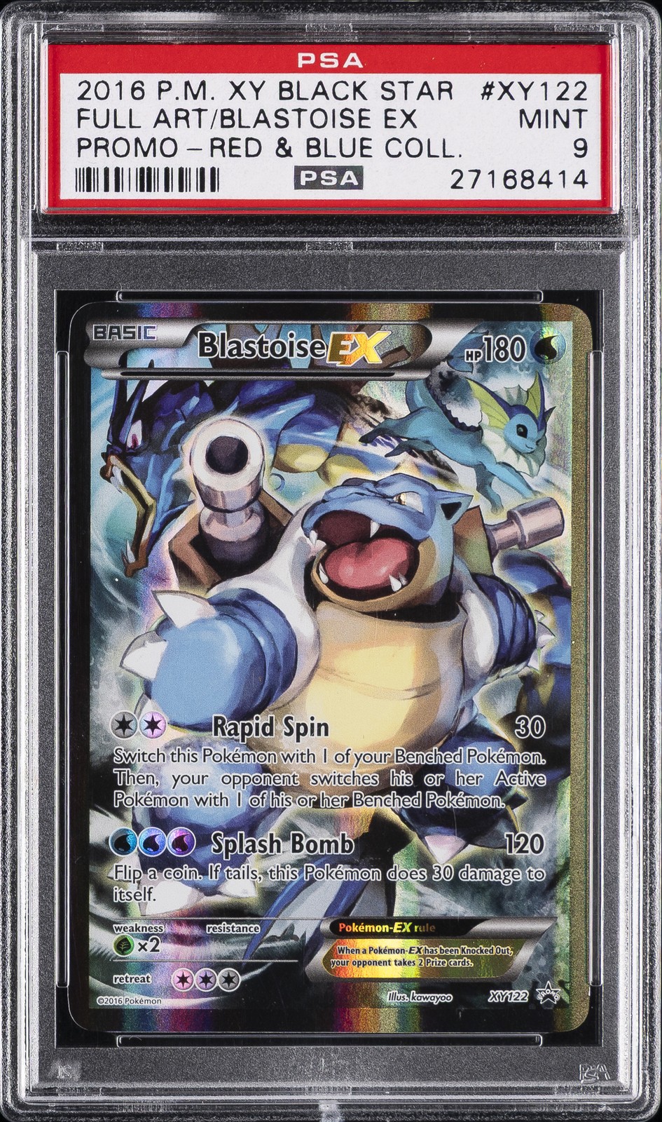 2016 POKEMON XY BLACK STAR PROMO RED & BLUE COLL FULL ART/BLASTOISE EX PSA 9 - Image 1