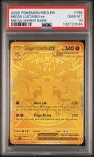 2025 POKEMON MEG EN-MEGA EVOLUTION MEGA HYPER RARE #188 MEGA LUCARIO EX PSA 10 - Image 2