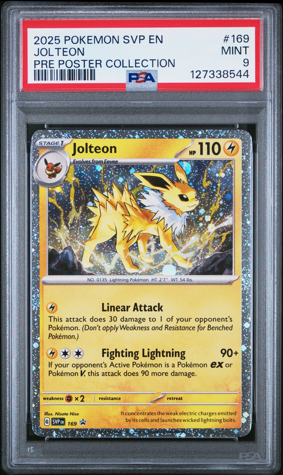 2025 POKEMON SVP EN-SV BLACK STAR PROMO #169 JOLTEON PSA 9 - Image 1