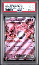 2025 POKEMON SVP EN-SV BLACK STAR PROMO #205 TEAM ROCKET'S MEWTWO EX PSA 8 - Image 2