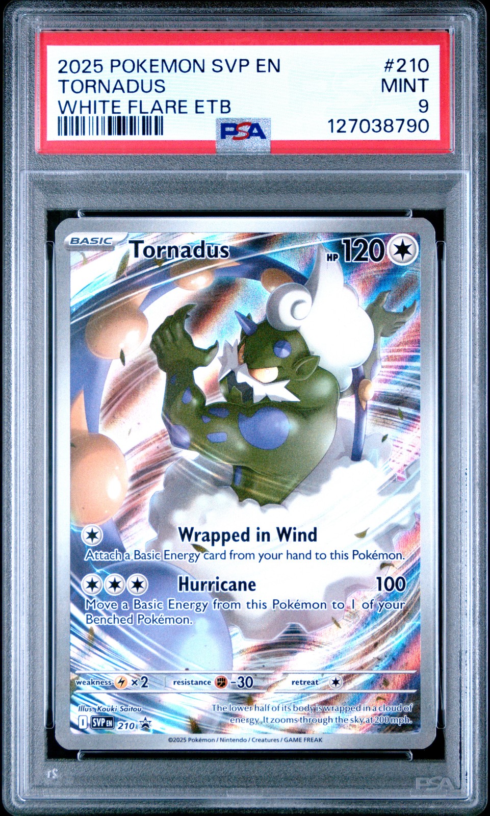 2025 POKEMON SVP EN-SV BLACK STAR PROMO #210 TORNADUS PSA 9 - Image 1