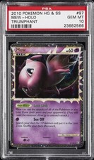 2010 POKEMON HEARTGOLD & SOULSILVER TRIUMPHANT #97 MEW-HOLO PSA 10 - Image 2