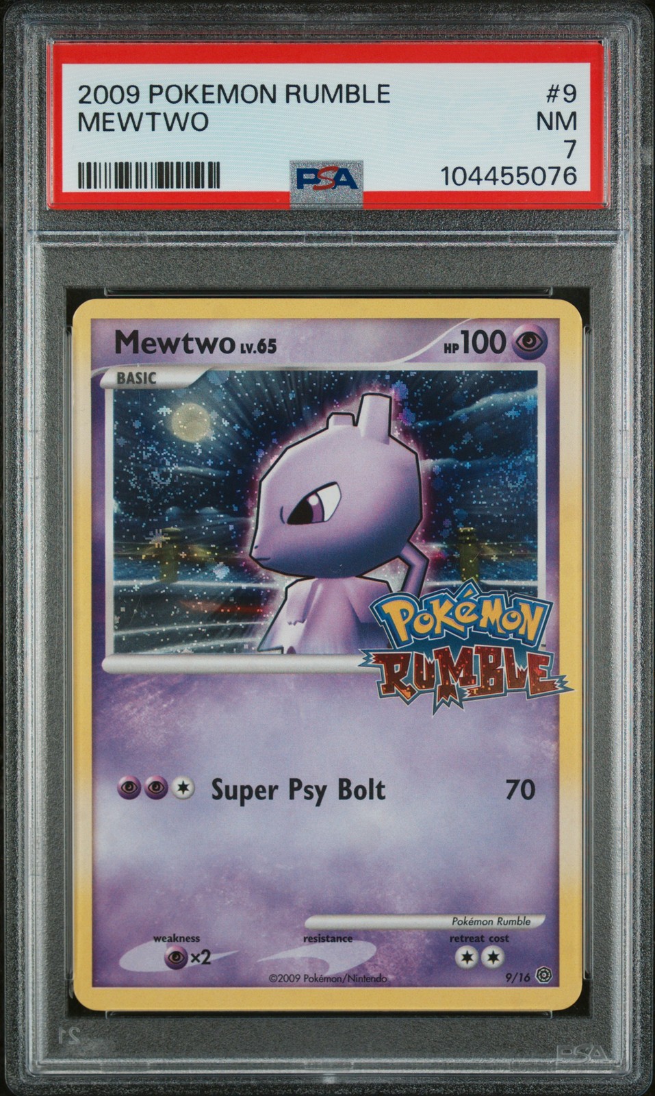 2009 POKEMON RUMBLE #9 MEWTWO PSA 7 - Image 1