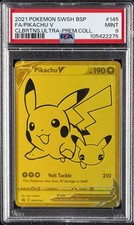 2021 POKEMON SWSH BLACK STAR PROMO #145 FULL ART/PIKACHU V PSA 9 - Image 2