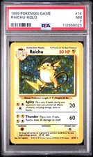 1999 POKEMON GAME #14 RAICHU-HOLO PSA 7 - Image 2
