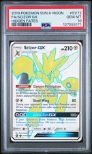 2019 POKEMON SUN & MOON HIDDEN FATES #SV72 FULL ART/SCIZOR GX PSA 10 - Image 2