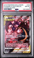 2019 POKEMON SUN & MOON COSMIC ECLIPSE FULL ART/NAGANADEL & GUZZLORD GX PSA 8 - Image 2