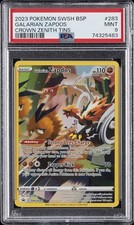 2023 POKEMON SWSH BLACK STAR PROMO CROWN ZENITH TIN #283 GALARIAN ZAPDOS PSA 9 - Image 2