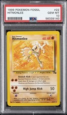 1999 POKEMON FOSSIL #22 HITMONLEE PSA 10 - Image 2