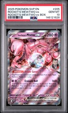 2025 POKEMON SVP EN-SV BLACK STAR PROMO #205 TEAM ROCKET'S MEWTWO EX PSA 10 - Image 2