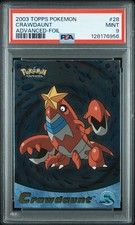 2003 TOPPS POKEMON ADVANCED FOIL #28 CRAWDAUNT PSA 9 - Image 2