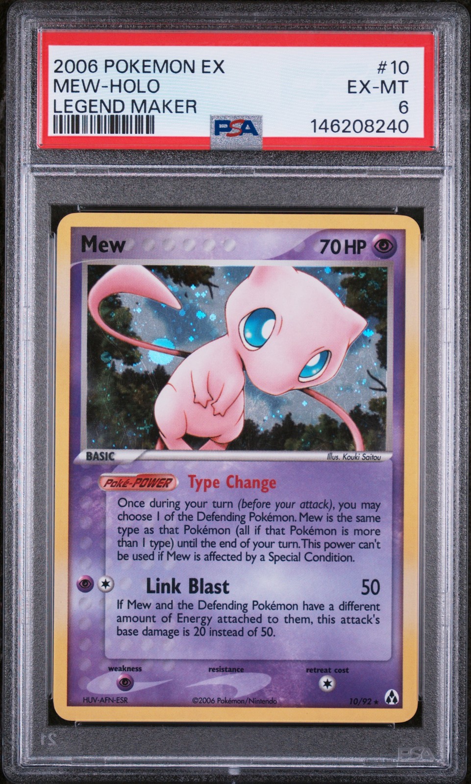 2006 POKEMON EX LEGEND MAKER #10 MEW-HOLO PSA 6