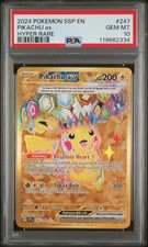 2024 POKEMON SSP EN-SURGING SPARKS HYPER RARE #247 PIKACHU EX PSA 10 - Image 2