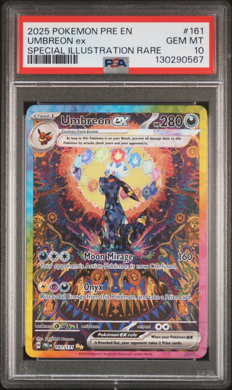 2025 POKEMON PRE EN-PRISMATIC EVOLUTIONS #161 UMBREON EX PSA 10 - Image 1