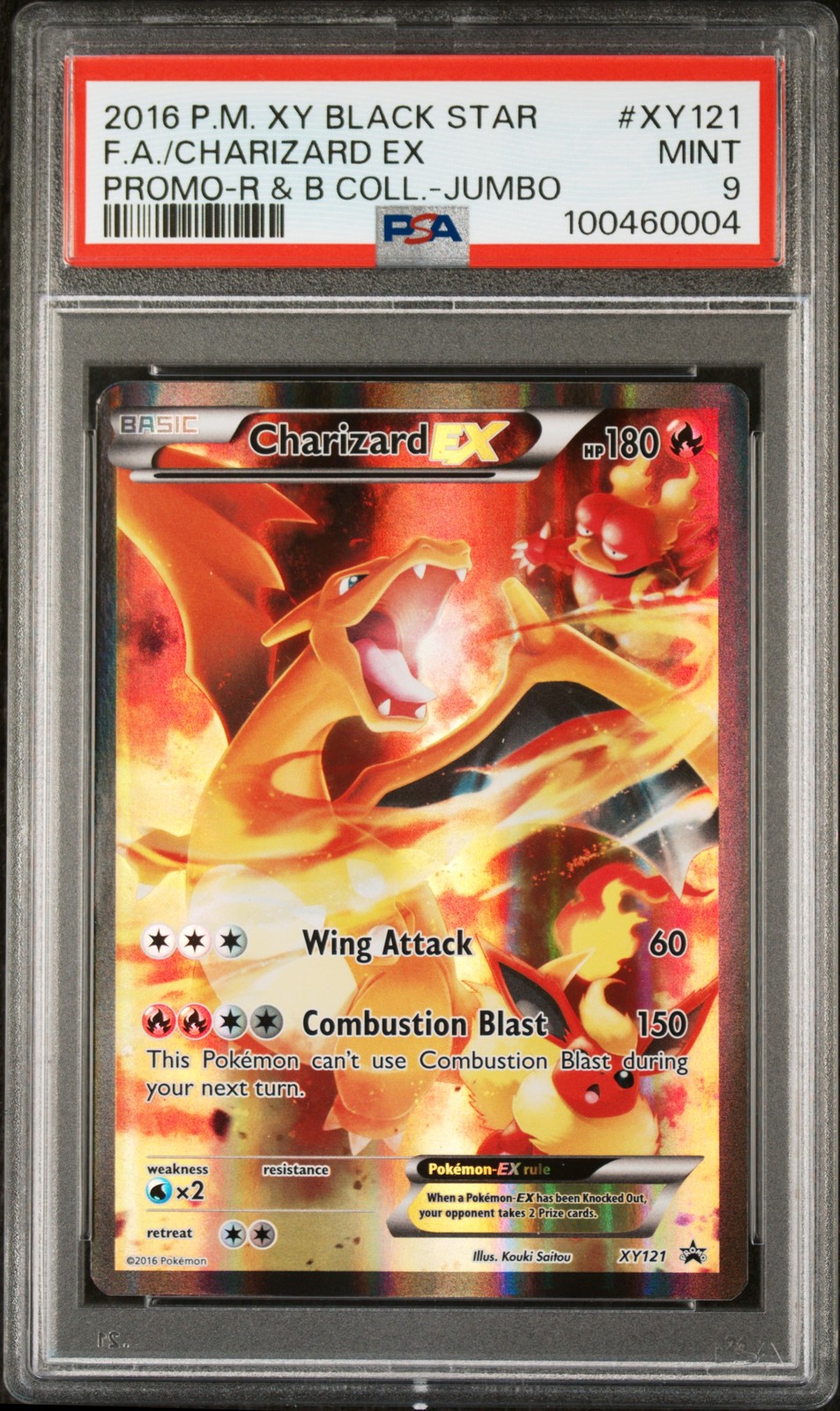 2016 POKEMON XY BLACK STAR PROMO RED & BLUE COLL-TAG FULL ART/CHARIZARD EX PSA 9 - Image 1