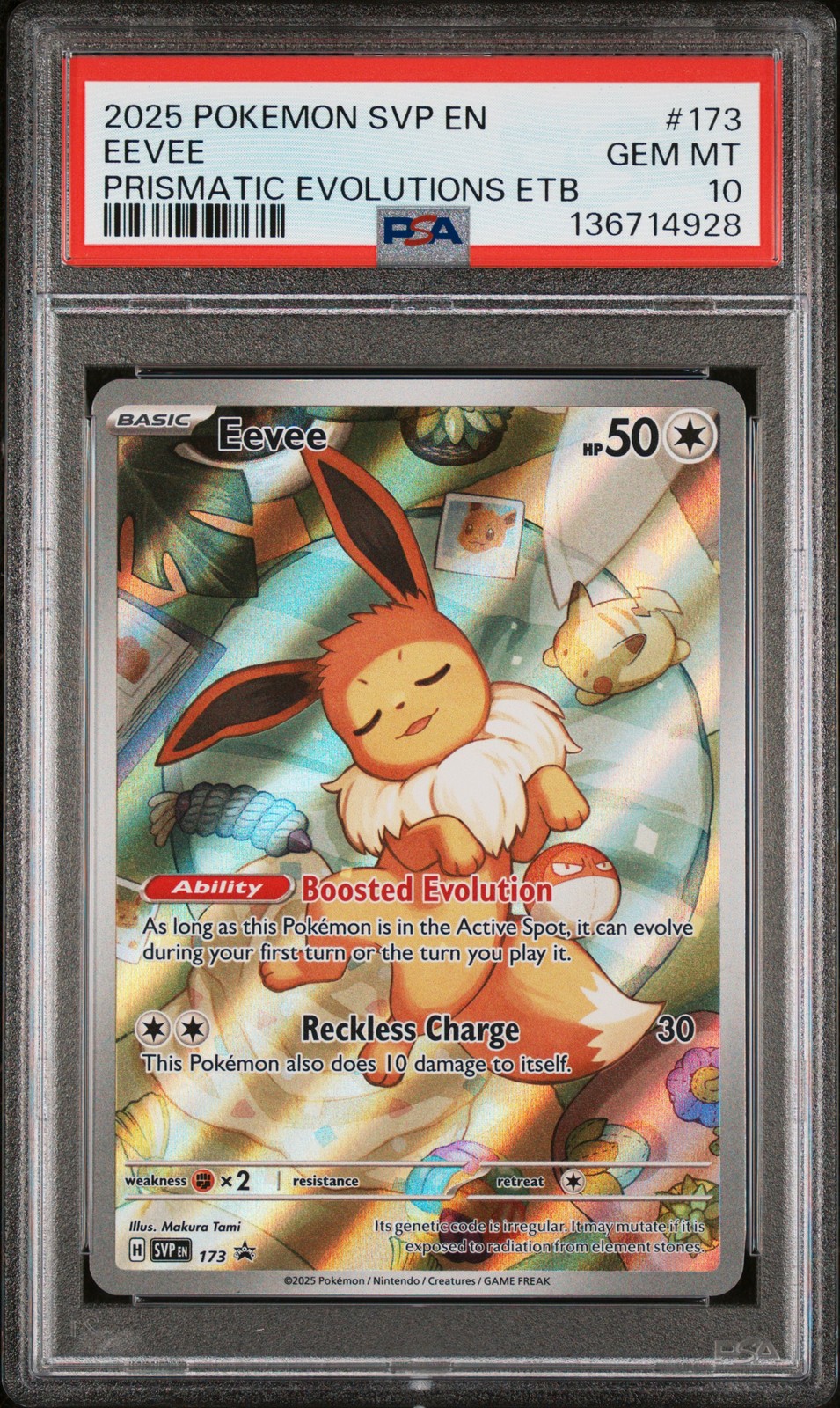 2025 POKEMON SVP EN-SV BLACK STAR PROMO #173 EEVEE PSA 10 - Image 1