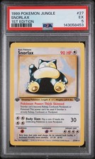 1999 POKEMON JUNGLE 1ST ED #27 SNORLAX PSA 5 - Image 2