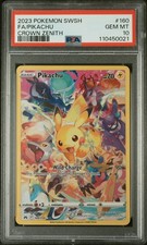 2023 POKEMON SWORD & SHIELD CROWN ZENITH #160 FULL ART/PIKACHU PSA 10 - Image 2