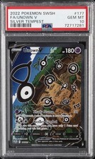 2022 POKEMON SWORD & SHIELD SILVER TEMPEST #177 FULL ART/UNOWN V PSA 10 - Image 2
