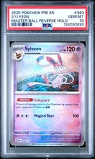 2025 POKEMON PRE EN-PRISMATIC EVOLUTIONS MASTER BALL REVERSE HOLO SYLVEON PSA 10 - Image 2