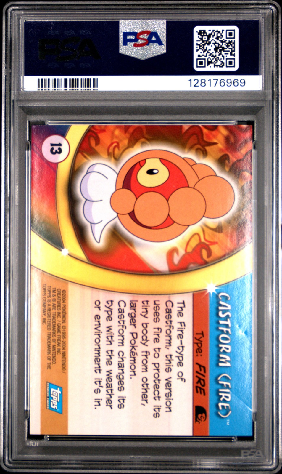 2004 TOPPS POKEMON ADVANCED CHALLENGE FOIL #13 CASTFORM SUNNY FORM PSA 5 - Image 3