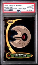 2004 TOPPS POKEMON ADVANCED CHALLENGE FOIL #40 LUNATONE PSA 10 - Image 2