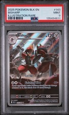 2025 POKEMON BLK EN-BLACK BOLT ILLUSTRATION RARE #143 BISHARP PSA 9 - Image 2