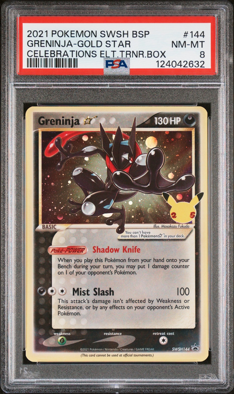 2021 POKEMON SWSH BLACK STAR PROMO #144 GRENINJA-GOLD STAR PSA 8